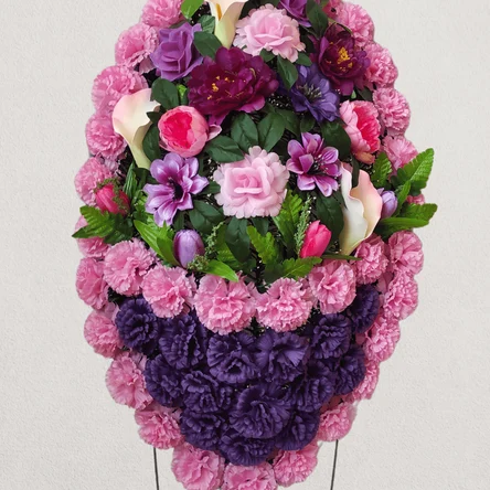 Ритуальный венок на похороны розовая корзина 110 см